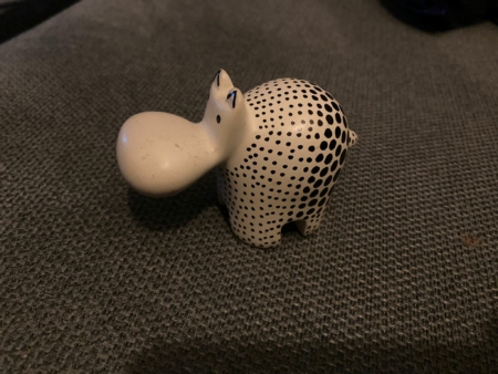 Nijlpaard soapstone groot zwart-wit
