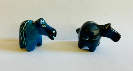 Zebra gekleurd klein soapstone