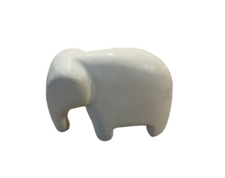 Olifant modern soapstone wit